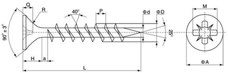 Chipboard srcrews DIN 7505-A